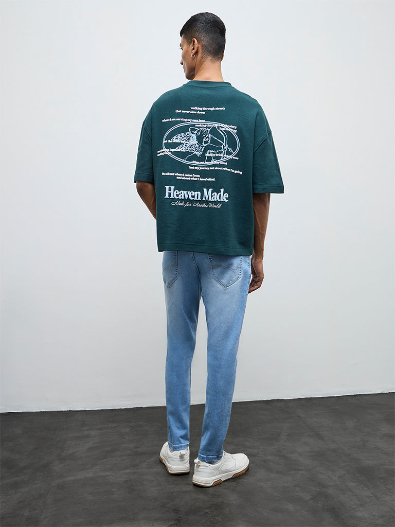 Nuon Blue Washed Slim-Fit Mid-Rise Jeans