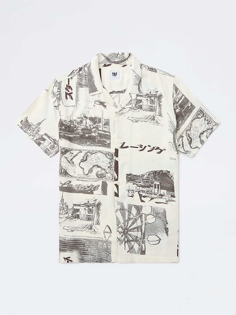 Boys Off-White Printed Shirt