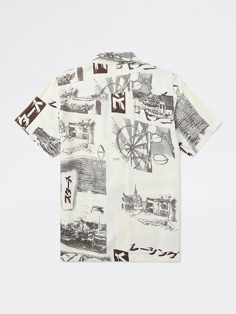 Boys Off-White Printed Shirt