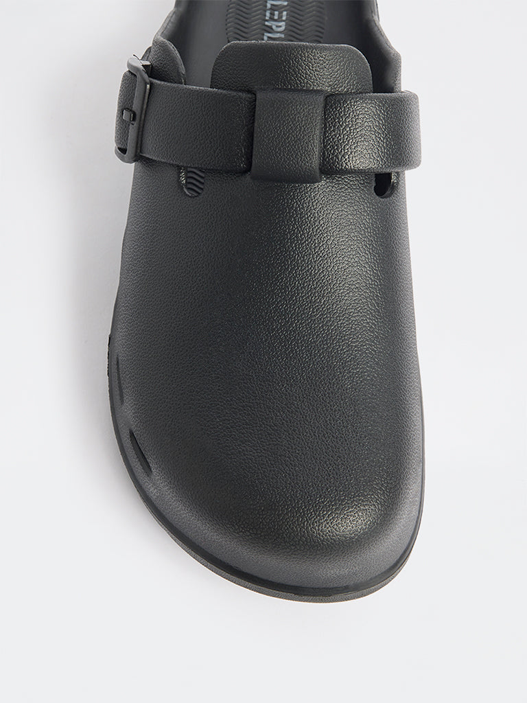 SOLEPLAY Black Perforated Clog Sandals