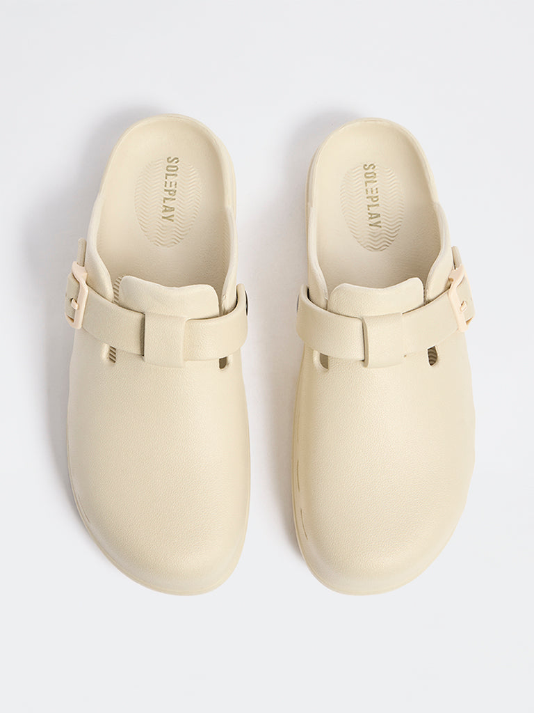 SOLEPLAY Ivory Perforated Clogs