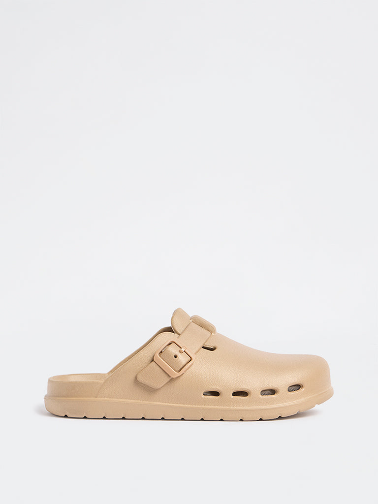 SOLEPLAY Taupe Perforated Clogs