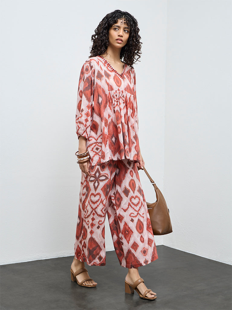 Utsa Light Pink Printed Tunic