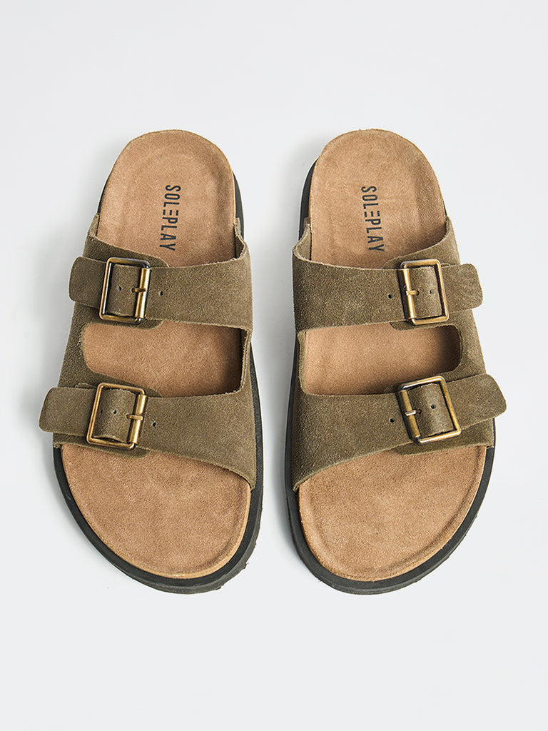 SOLEPLAY Olive Buckle Detailed Suede Sandals