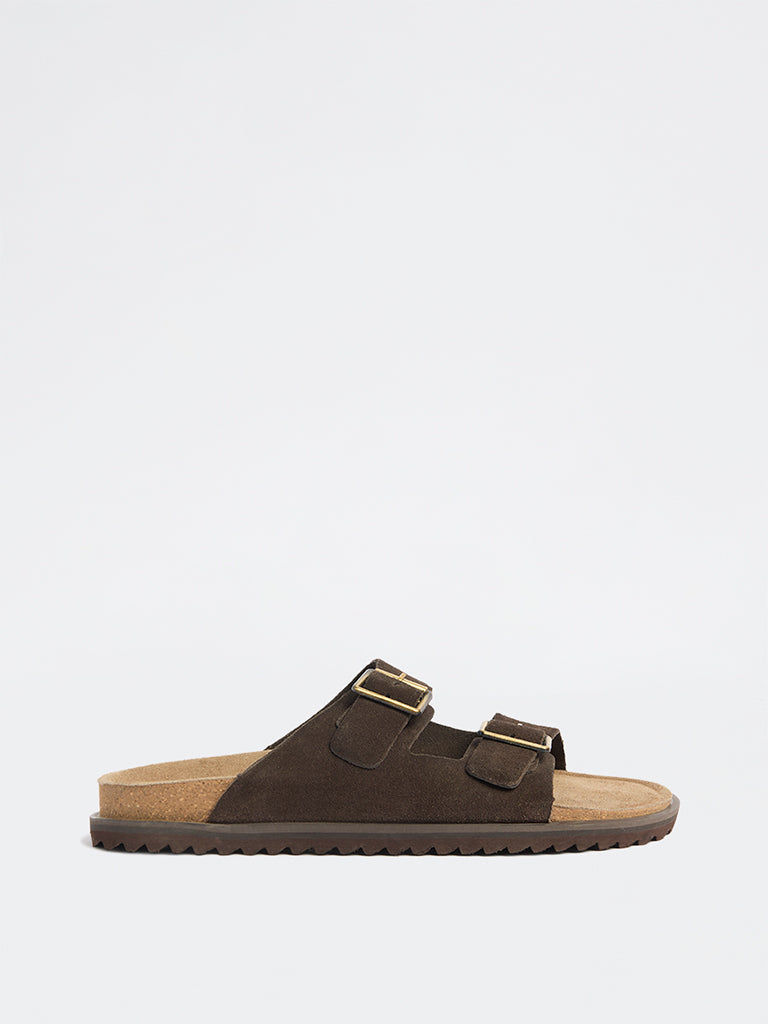 SOLEPLAY Brown Metallic Buckle-Detailed Sandals