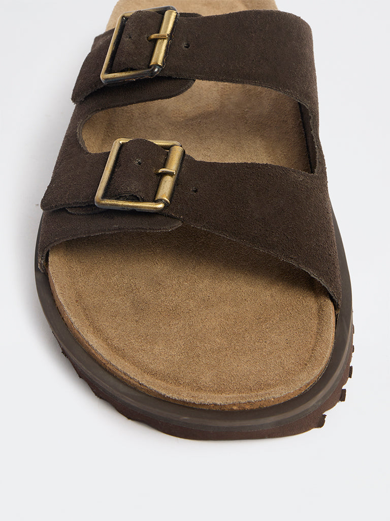 SOLEPLAY Brown Metallic Buckle-Detailed Sandals