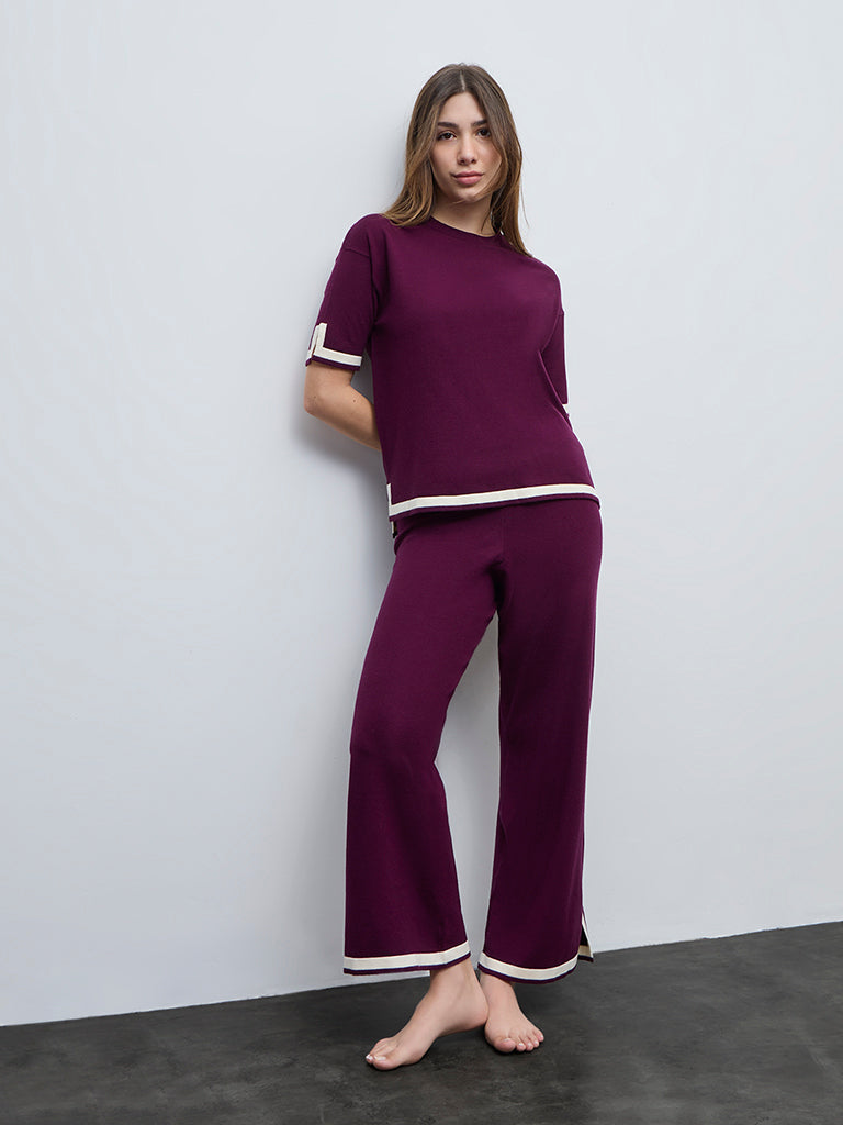 Wunderlove Wine Contrast Detailed Top
