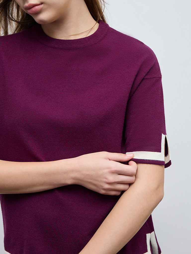 Wunderlove Wine Contrast Detailed Top