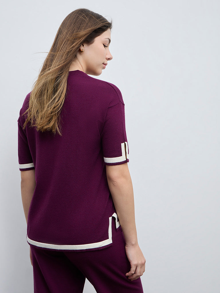 Wunderlove Wine Contrast Detailed Top