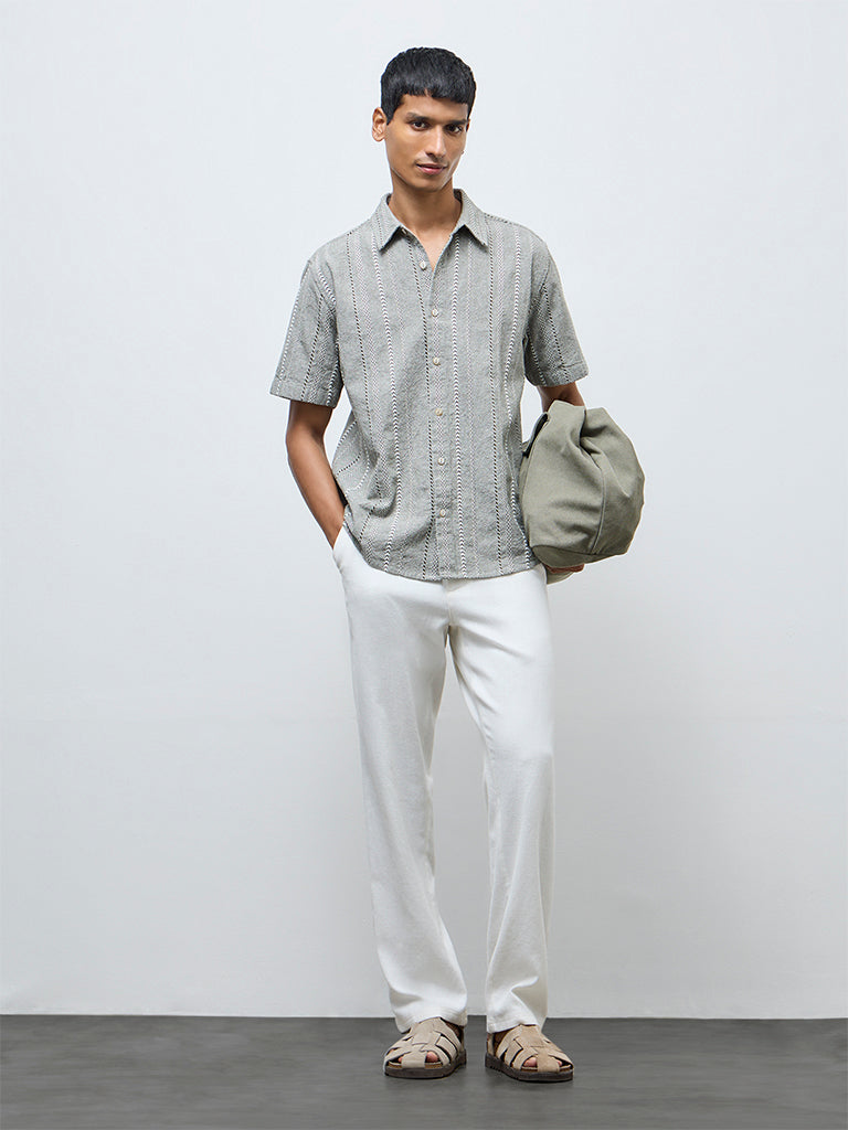 ETA White Relaxed-Fit Mid-Rise Cotton-Blend Chinos