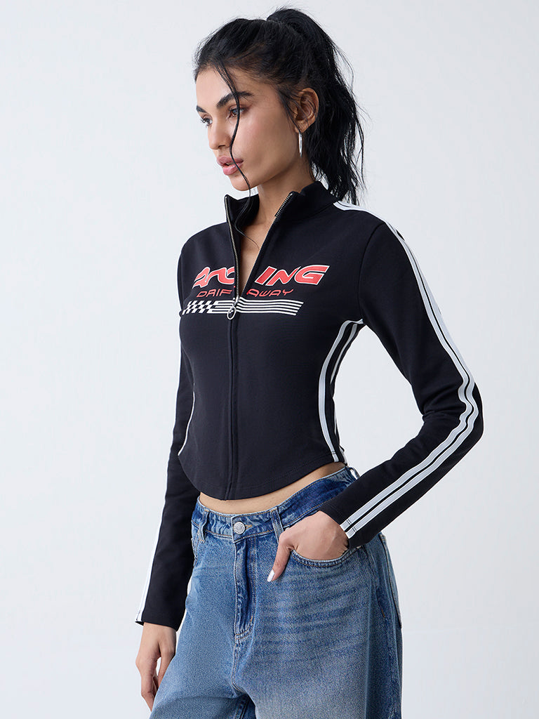 Nuon Black Racer-Inspired Jacket