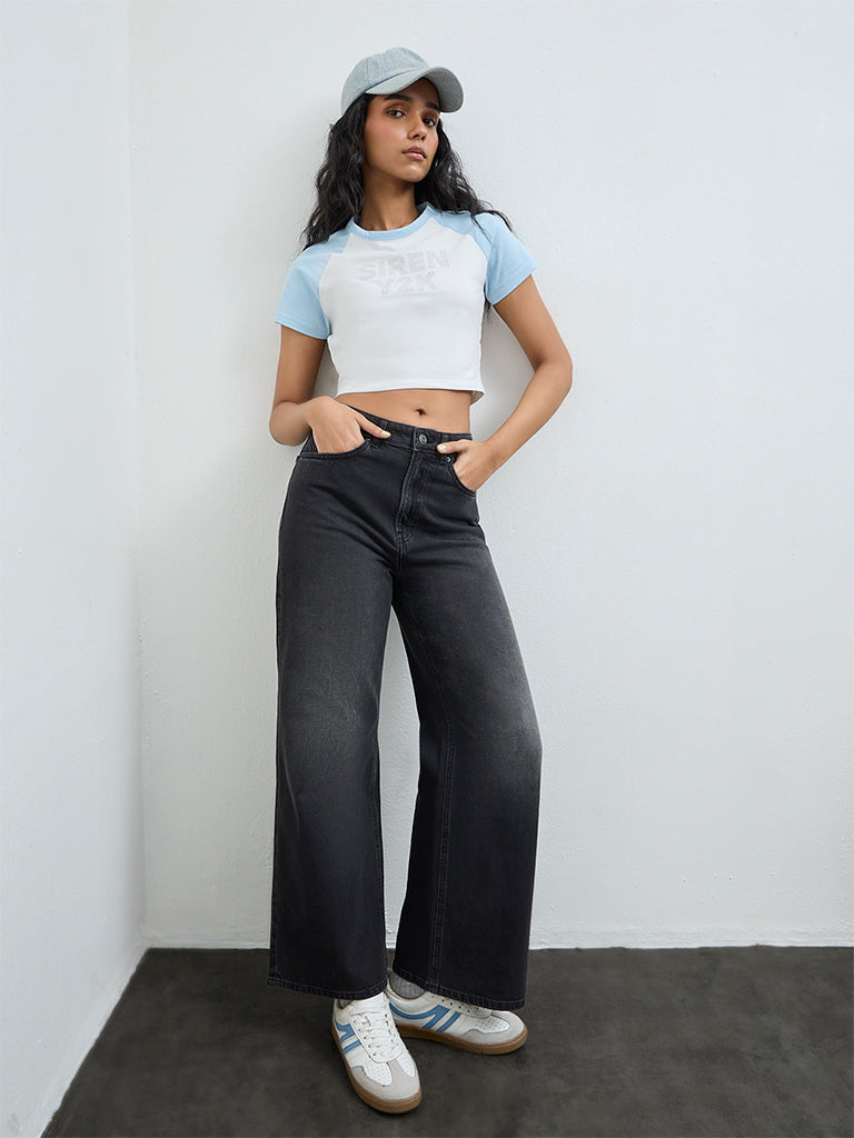 Nuon Black Washed High-Rise Jeans
