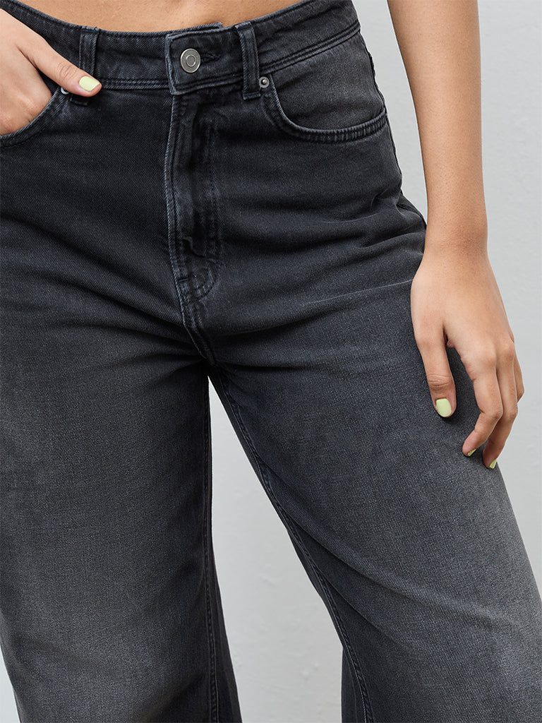 Nuon Black Washed High-Rise Jeans