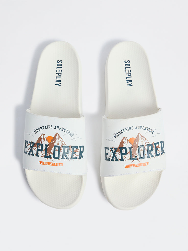 SOLEPLAY White Graphic Design Pool Slides