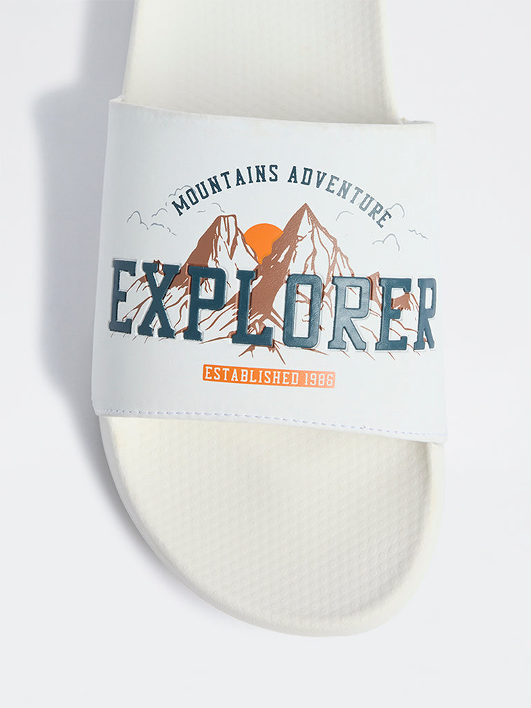 SOLEPLAY White Graphic Design Pool Slides