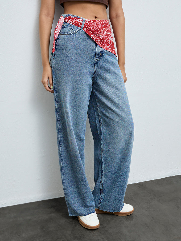 Nuon Dark Blue High-Rise Jeans