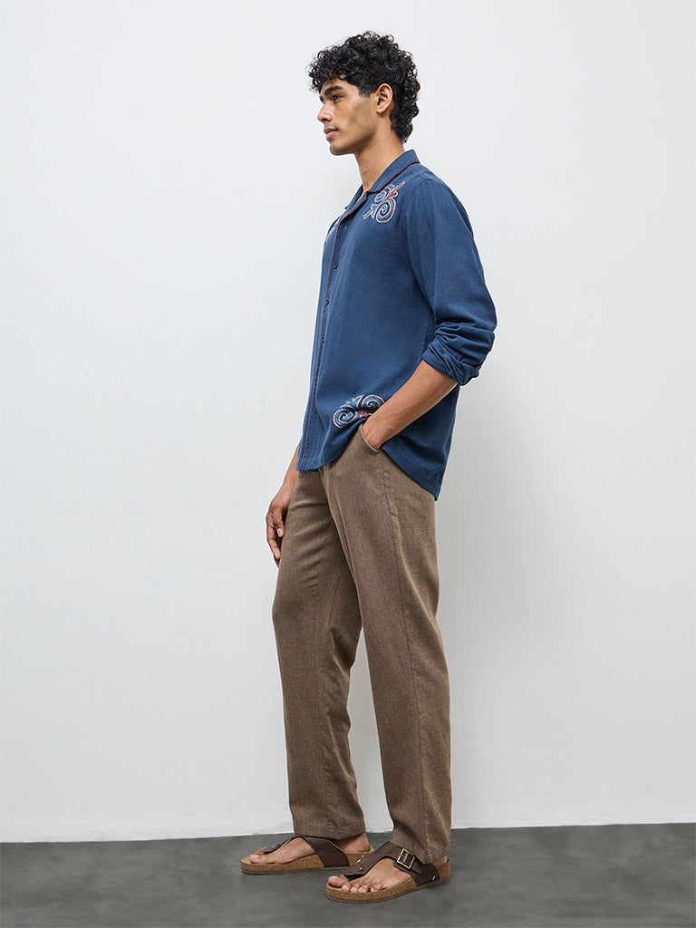 ETA Taupe Relaxed-Fit Mid-Rise Cotton-Blend Chinos