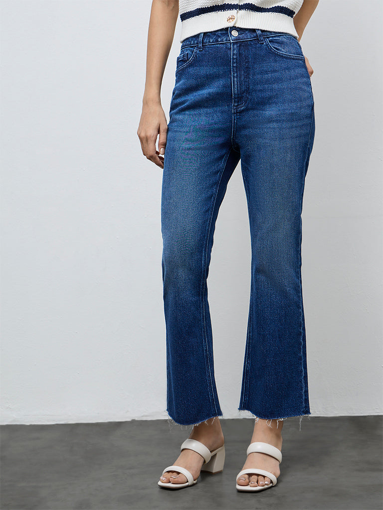 LOV Dark Blue Washed High-Rise Jeans