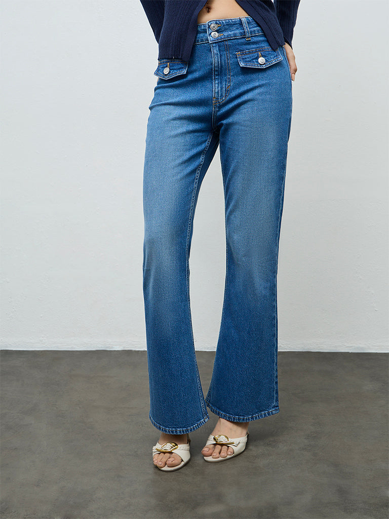 LOV Blue Faded High-Rise Jeans