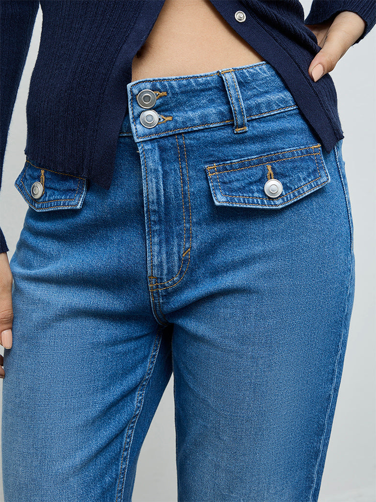 LOV Blue Faded High-Rise Jeans