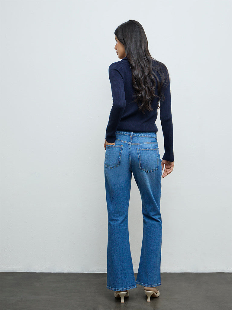 LOV Blue Faded High-Rise Jeans