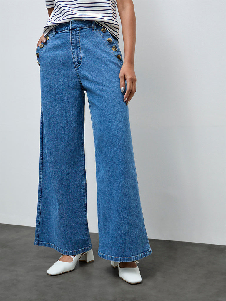 LOV Blue High-Rise Flared Jeans