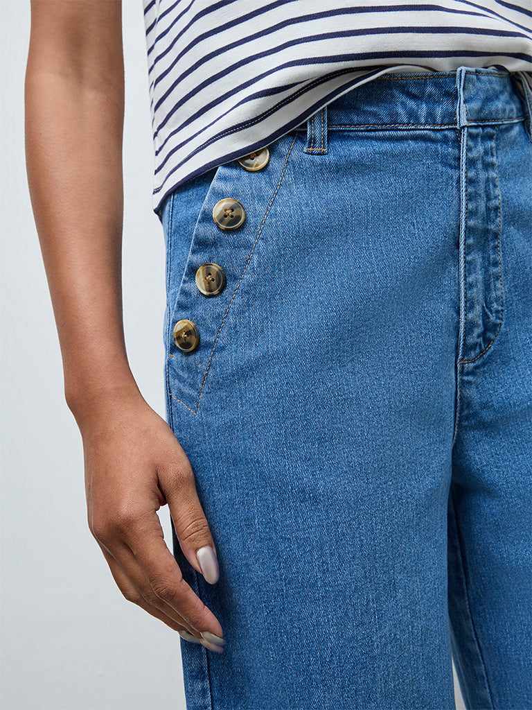 LOV Blue High-Rise Flared Jeans