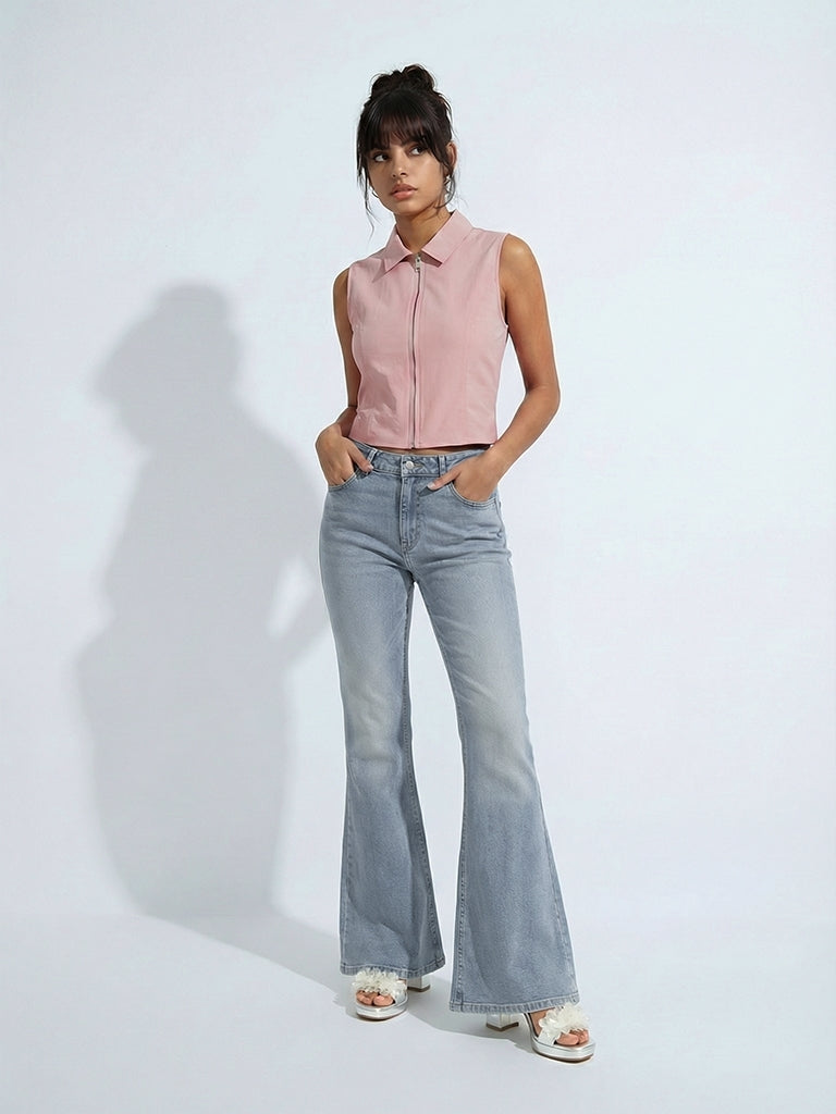 Nuon Light Blue High-Rise Bootcut Jeans