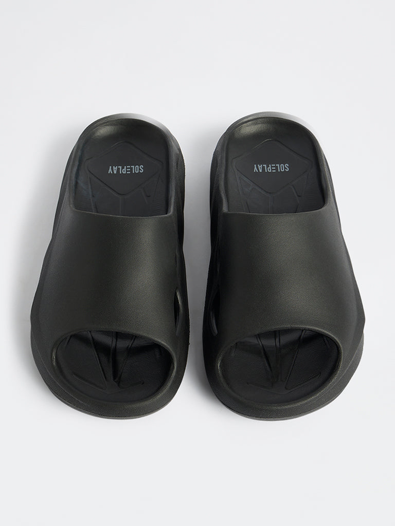 SOLEPLAY Black Sports Slides