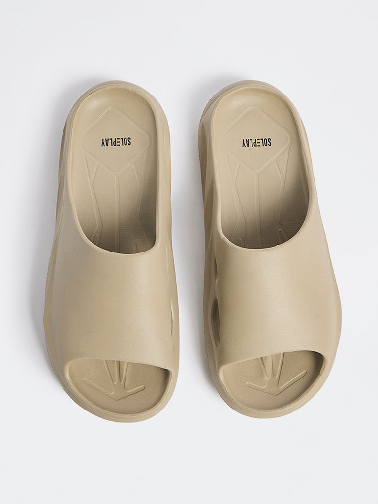 SOLEPLAY Taupe Sports Slides