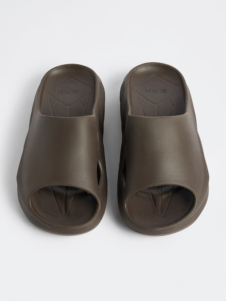 SOLEPLAY Dark Brown Sports Slides