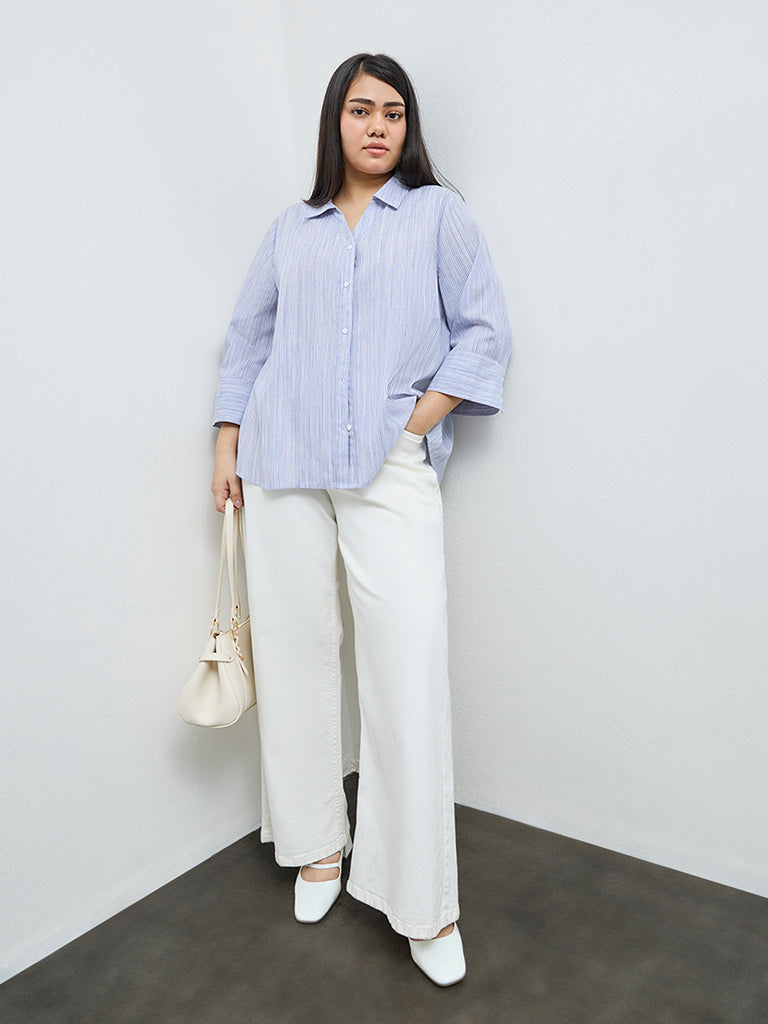 Gia Blue Striped Shirt
