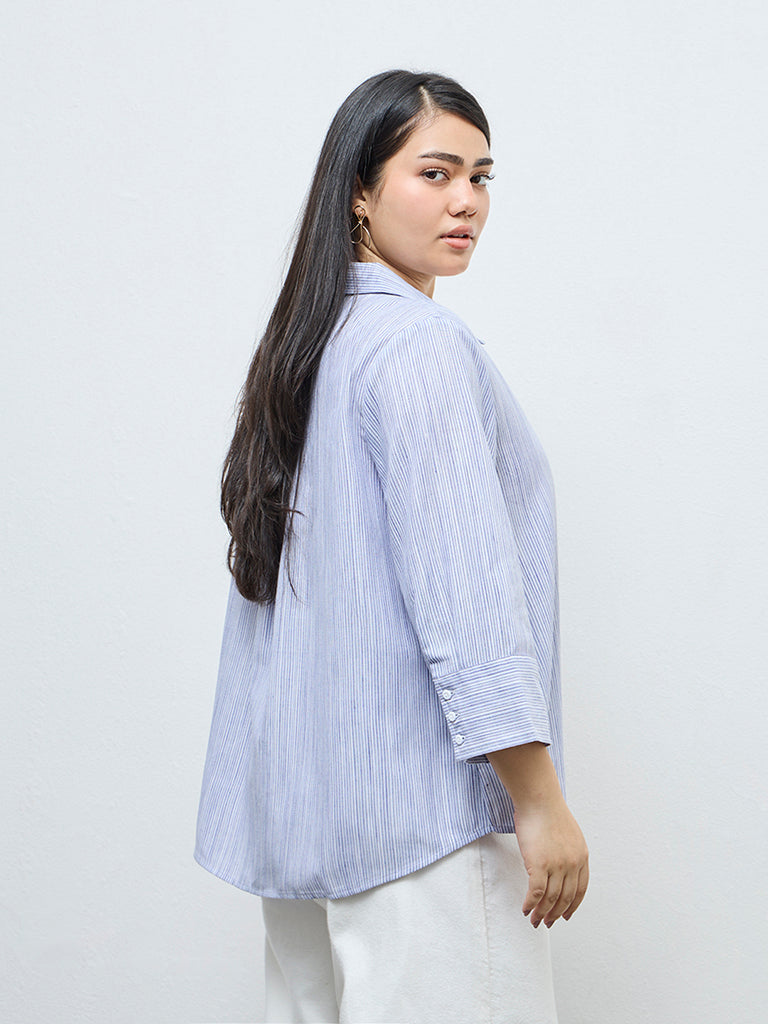 Gia Blue Striped Shirt