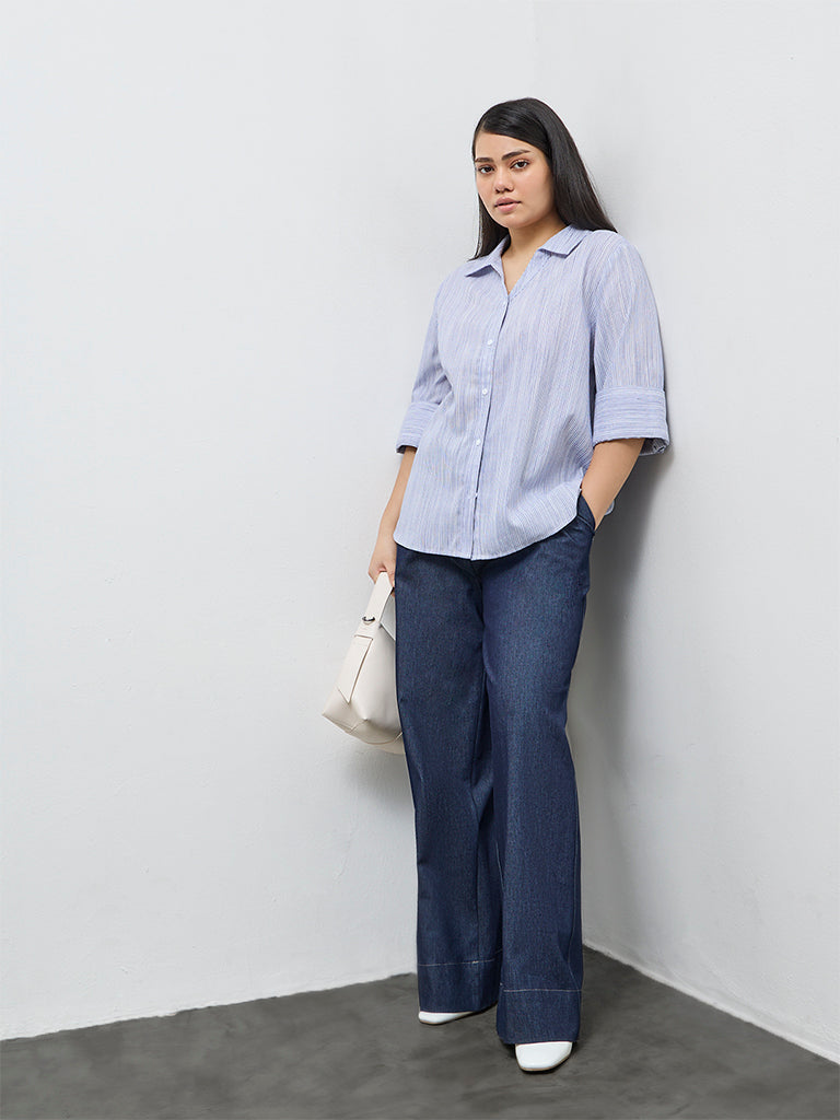 Gia Blue Striped Shirt