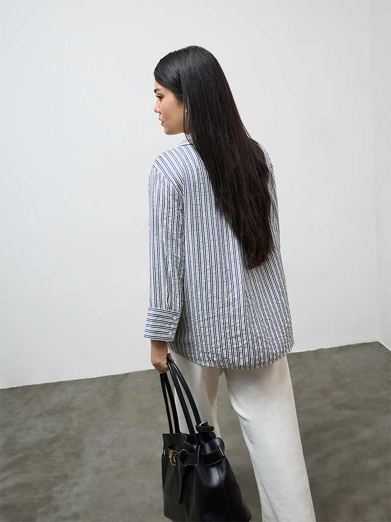 Gia Navy Striped Shirt