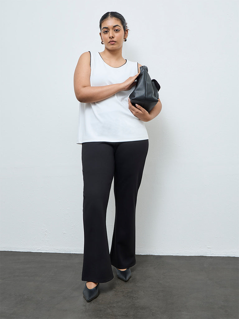 Gia Black Solid High-Rise Trousers
