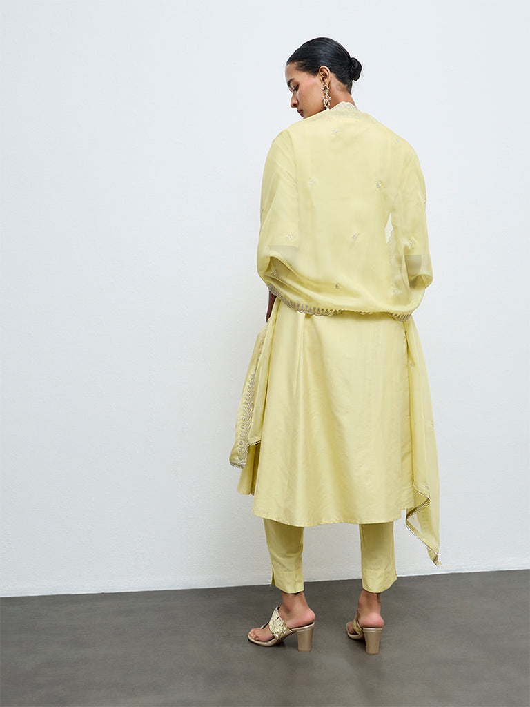 Vark Lemon Anarkali Ethnic Set