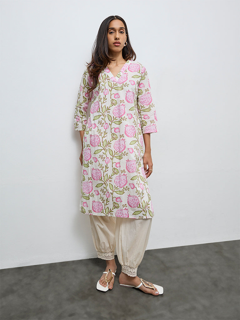 Utsa Multicolour Printed Cotton Straight Kurta