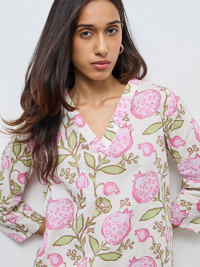 Utsa Multicolour Printed Cotton Straight Kurta
