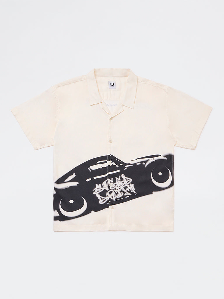 Boys Off-White Car Printed Shirt