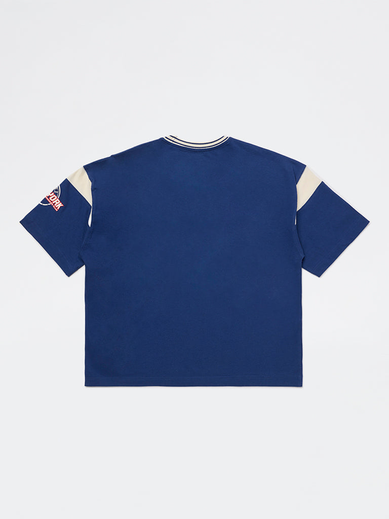 Boys Blue Graphic Printed Cotton T-Shirt