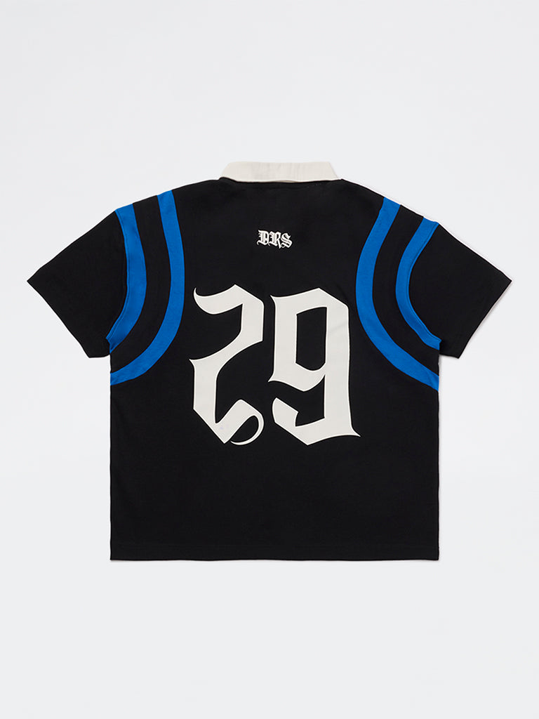 Boys Black Printed Cotton T-Shirt
