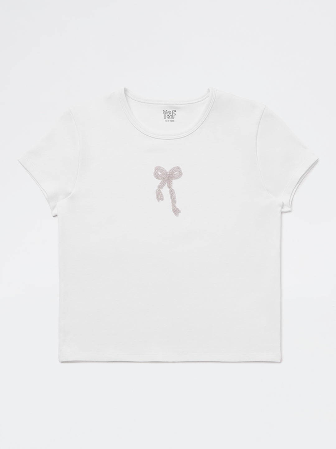 Girls White Embellished Cotton-Blend T-Shirt