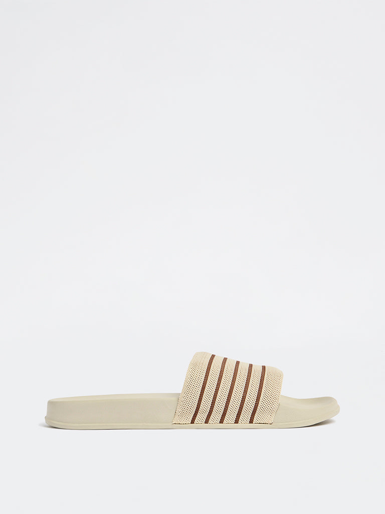 SOLEPLAY Off-White Striped Pool Slides