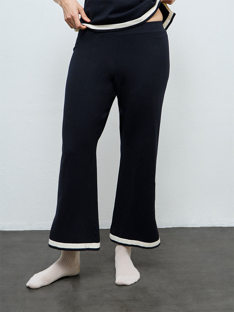 Wunderlove Black Contrast-Detail High-Rise Pants