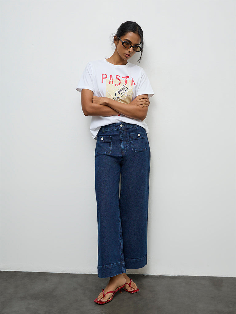 LOV Blue Solid High-Rise Jeans