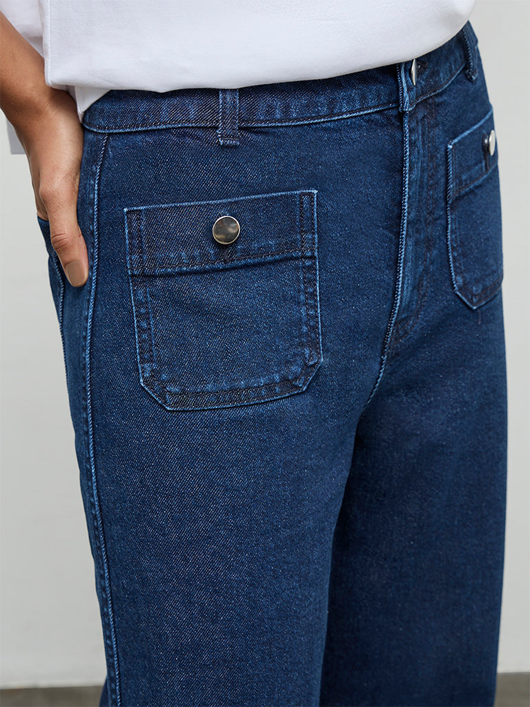 LOV Blue Solid High-Rise Jeans