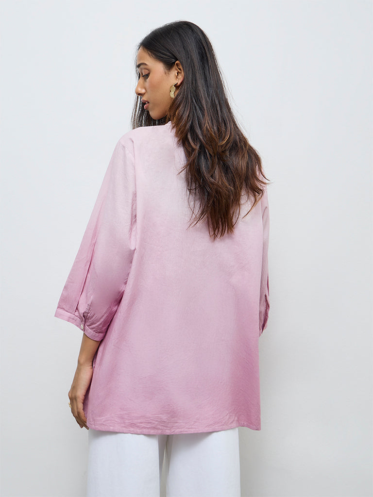 Utsa Pink Embroidered Cotton Tunic