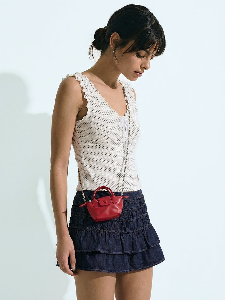 Nuon White Polka Dot Top