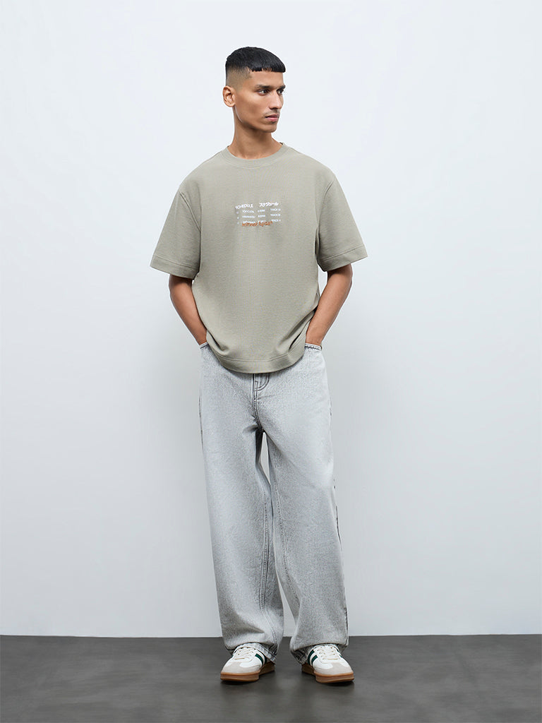 Nuon Grey Skater-Fit Mid-Rise Jeans